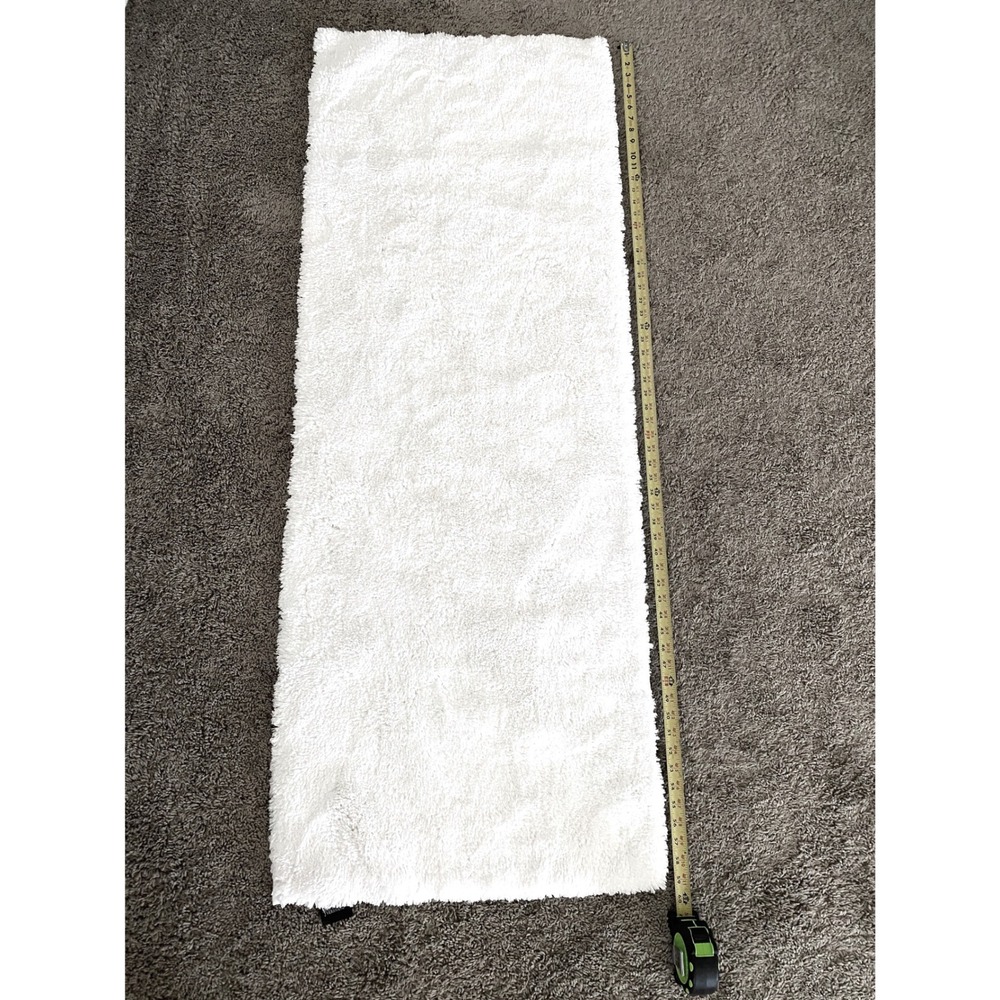 Simply Vera Vera Wang White Shaggy Bath Runner Rug 20x60 Solid Plush Latex Back